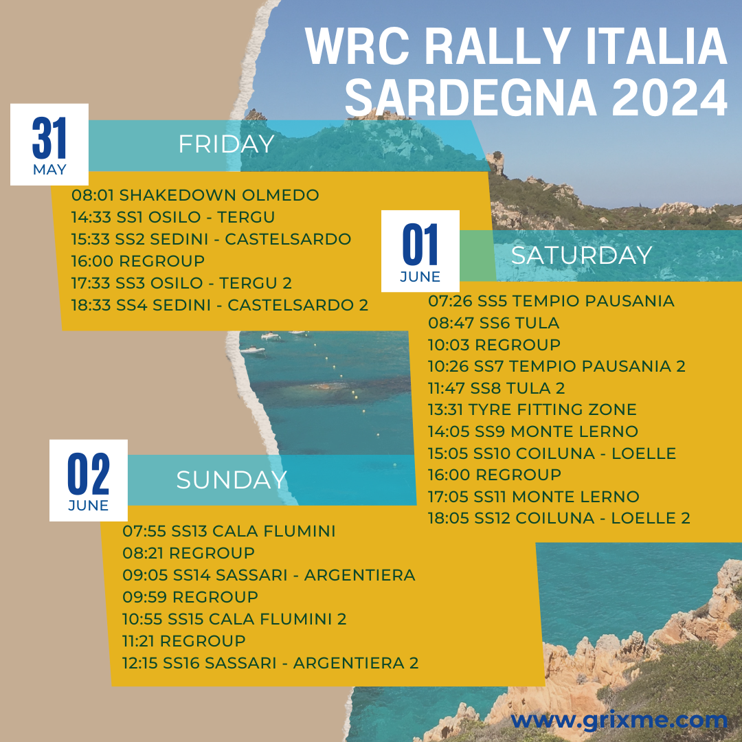 rally italia sardegna schedule route