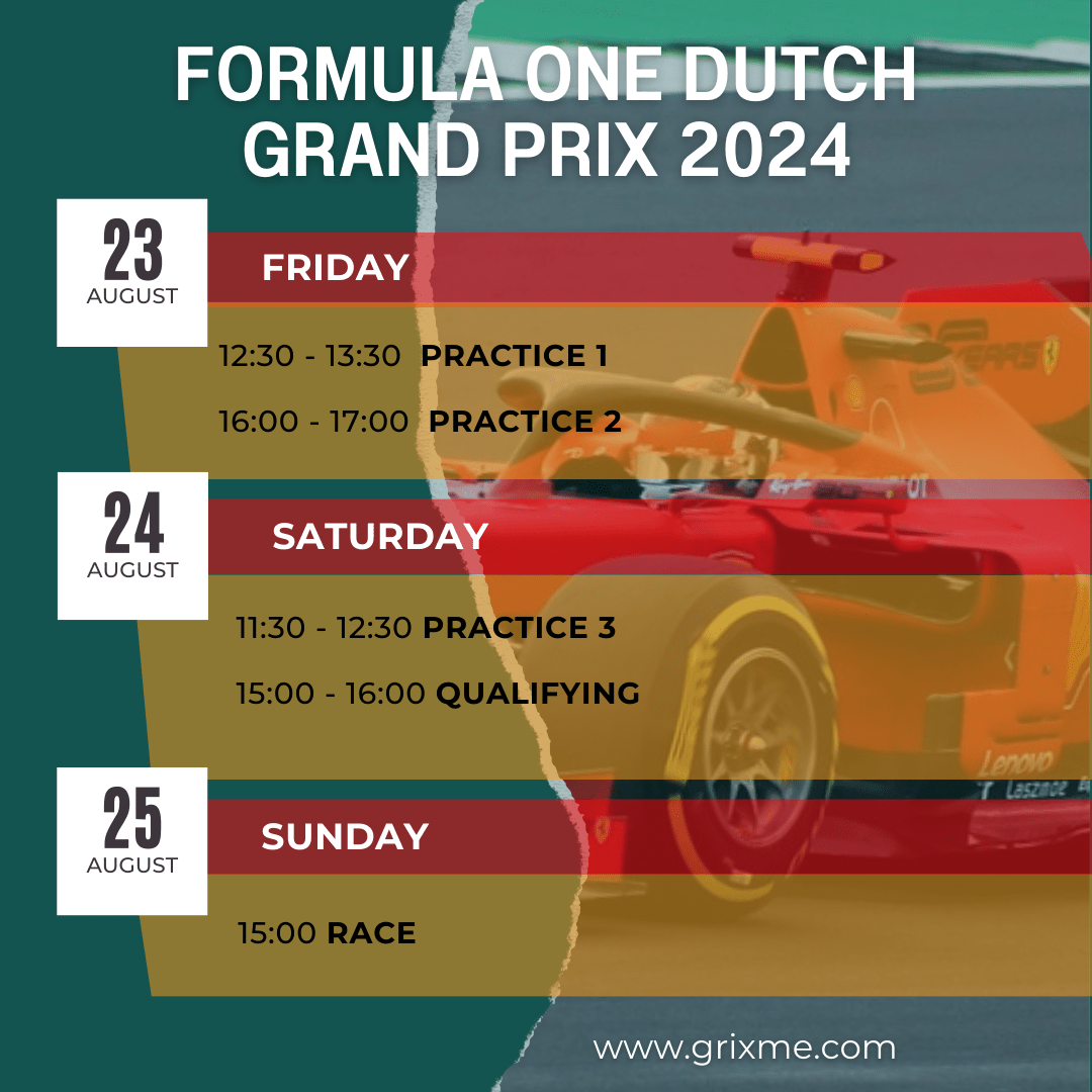 Dutch Grand Prix 2024 schedule local time